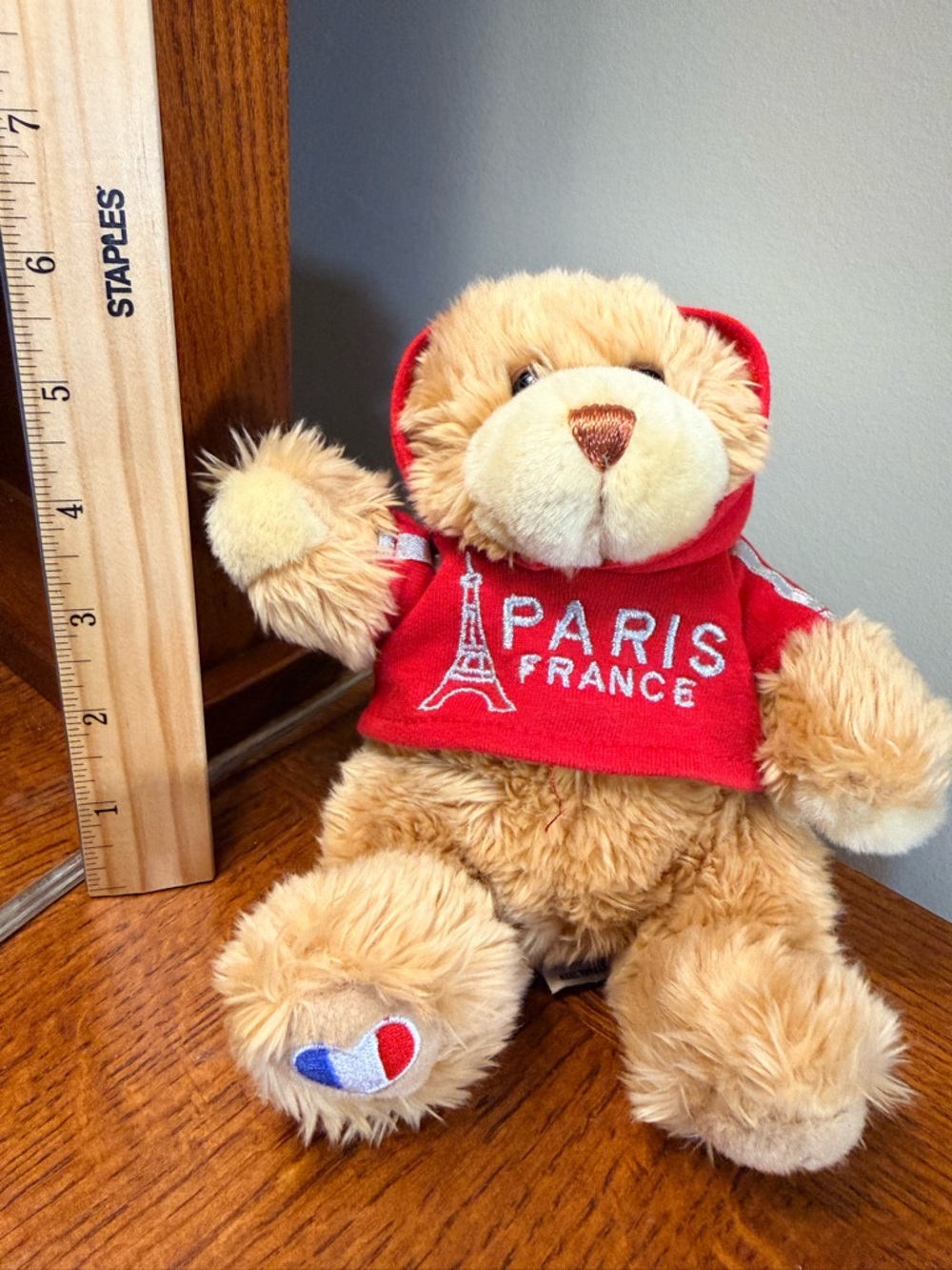 Keel Toys Paris France Red Hoodie Teddy Bear Plush
